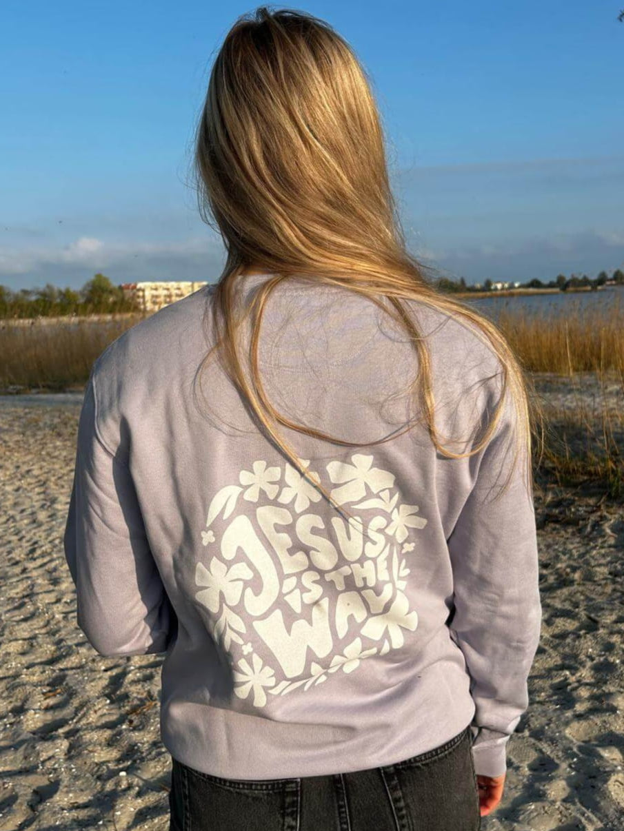 Jesus Is The Way Sweater Lavender