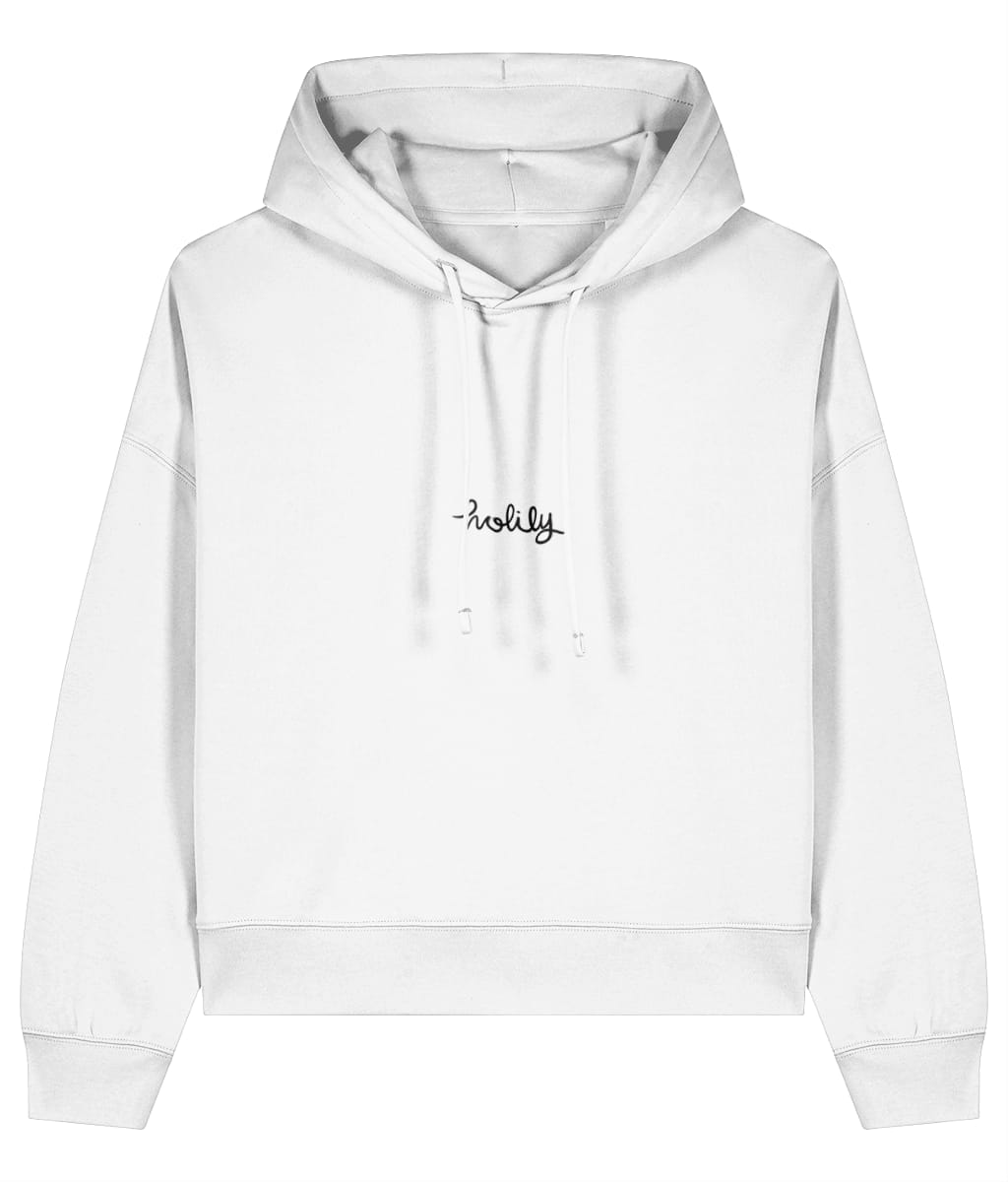 Praise God Cropped Hoodie White